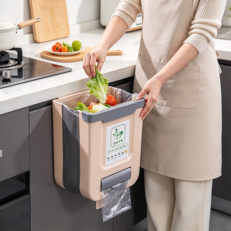 سلة مهملات قابلة للطي بسعة 10  - مراجعة Commercial Kitchen Bin وسعره