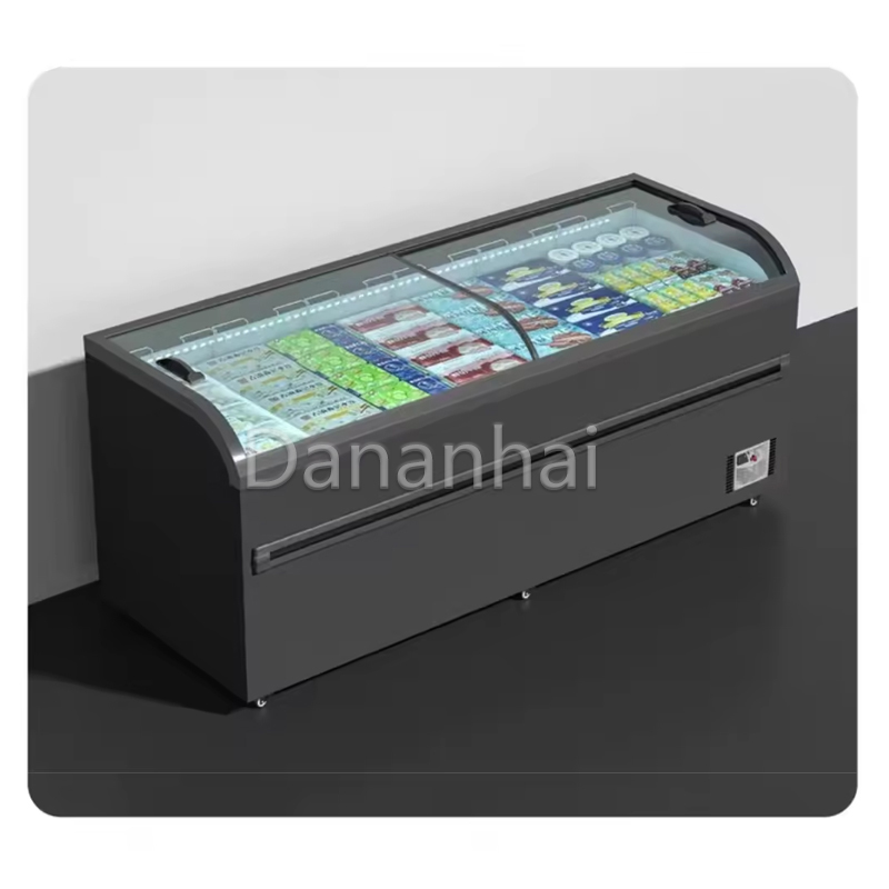 فريزر جزيري تجاري بواجهة زجاجي - مراجعة Commercial Chest Freezer وسعره